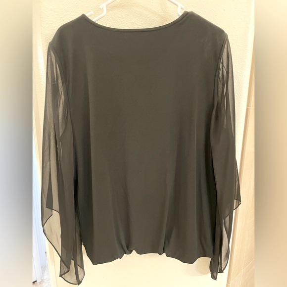 Alfani Black Sequin Chiffon Top - Picture 2 of 4